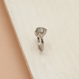 Silver Ring with CZs & White Stone Highlights