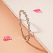 Simple Floral Design Kada in Silver and CZ