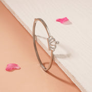Silver Crown Highlight Bracelet with CZs