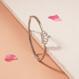 Silver Crown Highlight Bracelet with CZs
