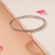 Simple and Stylish Silver Kada with CZ Stones