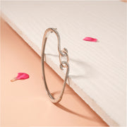 Silver Kada with Minimalist Design In CZs