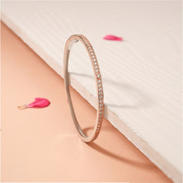 Classic Silver Kada in Silver with CZs