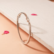 Sleek Silver Kada with CZs for Daily Wear