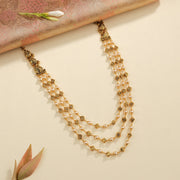 Silver Stepped Nakshi Mala with Pearl Highlights