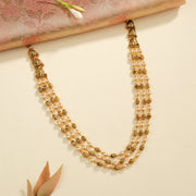 Silver Stepped Mala with Nakshi Highlights and Pearls