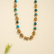 Heavy Antique Silver Mala with Bead Highlights