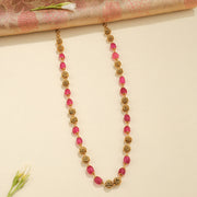 Classic Silver Mala with Nakshi Beads and Red Stones