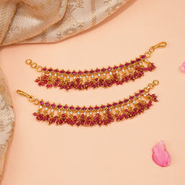 Silver Champaswaraalu with Kundans and Stone Beads