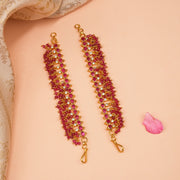 Silver Champaswaraalu with Kundans and Stone Beads