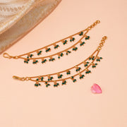 Traditional Silver Champaswaraalu with Green Stones