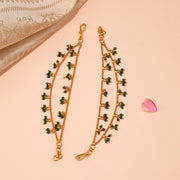 Traditional Silver Champaswaraalu with Green Stones