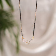 Minimalist Black Bead Chain with Peacock CZ Pendant