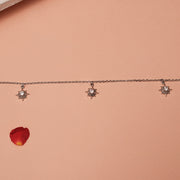 Charming Silver Starburst CZ Bracelet