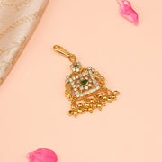 Silver Maang Tikka with Kundan Stone Work