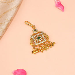 Silver Maang Tikka with Kundan Stone Work