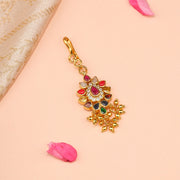 Silver Maang Tikka with Multicoloured Stones