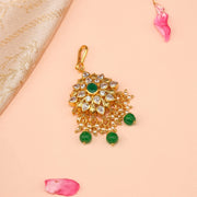 Silver Maang Tikka with Kundans and Pearls