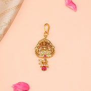 Silver Lakshmi Devi Maang Tikka with Kundans