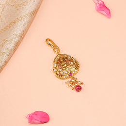 Silver Lakshmi Devi Maang Tikka with Kundans