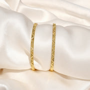 Classic Silver Bangles with Patterened Engravings