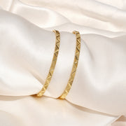 Classic Silver Bangles with Patterened Engravings