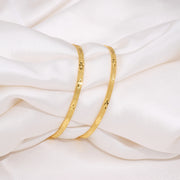 Classic Textured Gold Finish Bangles with Cut Design