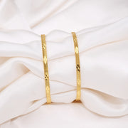 Classic Textured Gold Finish Bangles with Cut Design