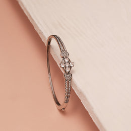 Ravishing Silver Kada with CZs