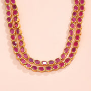 Silver Reversible Haaram with Floral Detailing and Stones