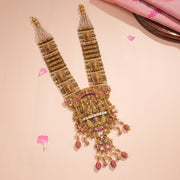 Divine Ram Parivar Broad Silver Haaram with Traditional Richness