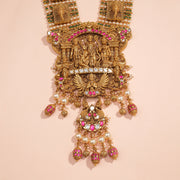 Divine Ram Parivar Broad Silver Haaram with Traditional Richness