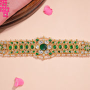 Silver Kundan and Pearl Baajubandh and Choker