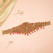 Geaceful Peacock and Elephant Silver Baajubandh