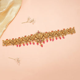 Sleek Silver Baajubandh with Corals