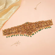 Silver Lakshmi Devi and Peacock Baajubandh