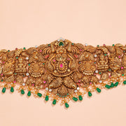 Silver Lakshmi Devi and Peacock Baajubandh