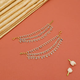 Silver Three Layered CZ Floral Champaswaralu