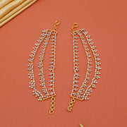 Silver Three Layered CZ Floral Champaswaralu