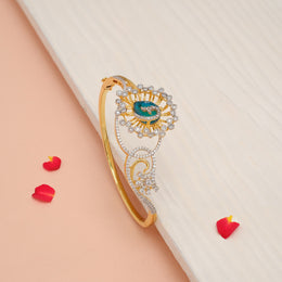 Occasion Wear Silver Kada with Blue Stone Highlight