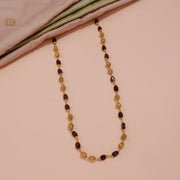 Elite Silver Nakshi Mala with Maroon Stone Beads