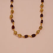 Elite Silver Nakshi Mala with Maroon Stone Beads