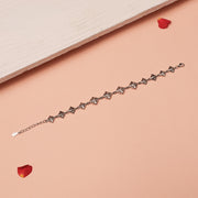 Elite Silver Bracelet with Floral Links