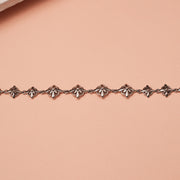 Elite Silver Bracelet with Floral Links