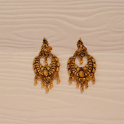 Antique Finish Silver Chandbalis with Gold Drops