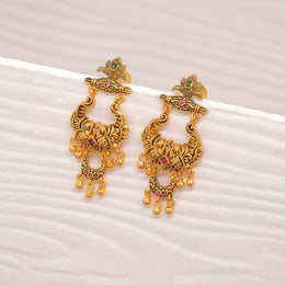 Antique Silver Chandbalis with Leaf Stud