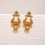 Antique Silver Chandbalis with Leaf Stud