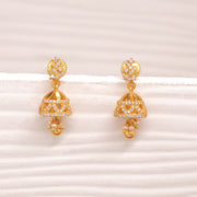 Silver Jhumkas with Pearls and CZs