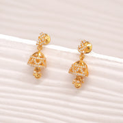 Silver Jhumkas with Pearls and CZs