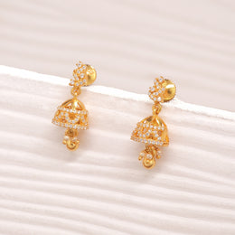 Silver Jhumkas with Pearls and CZs